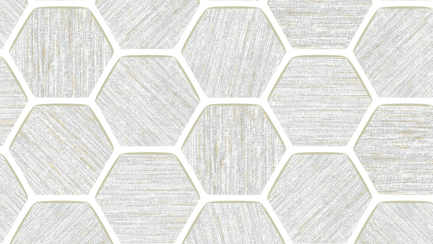Jersey Texture Hive Geo Parchment Grey