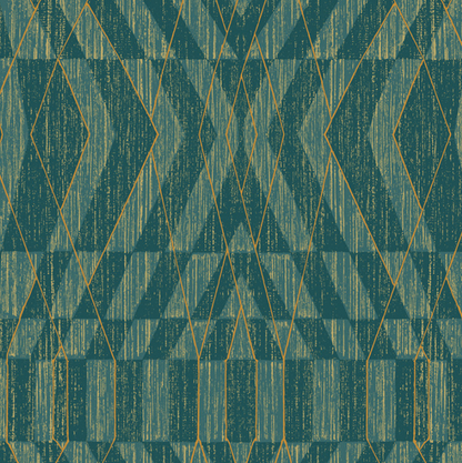 Contemporary Geo Dark Teal & Gold