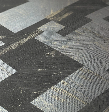 Geometric Layers Metallic & Charcoal