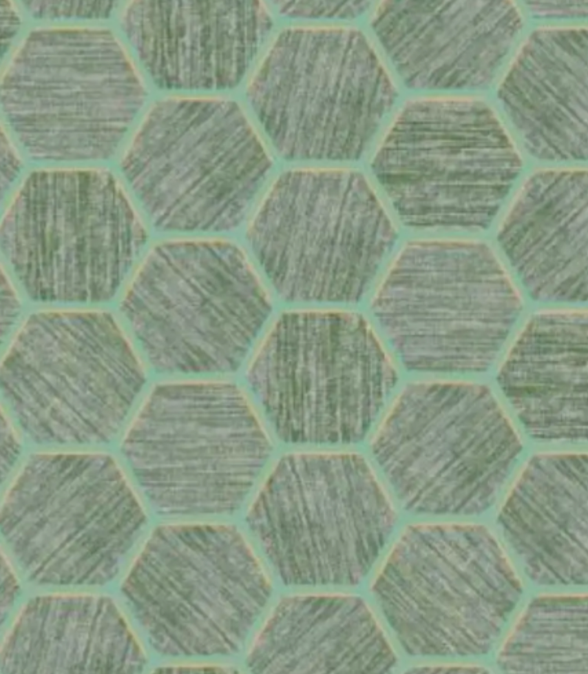 Jersey Texture Hive Geo Sea Green Texture