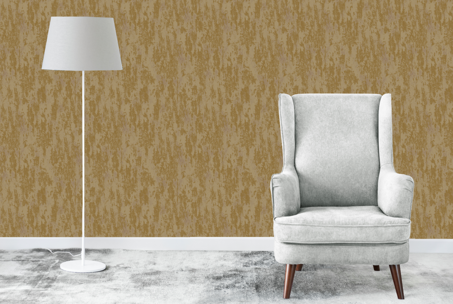 Mottled Metallic Gold on Taupe