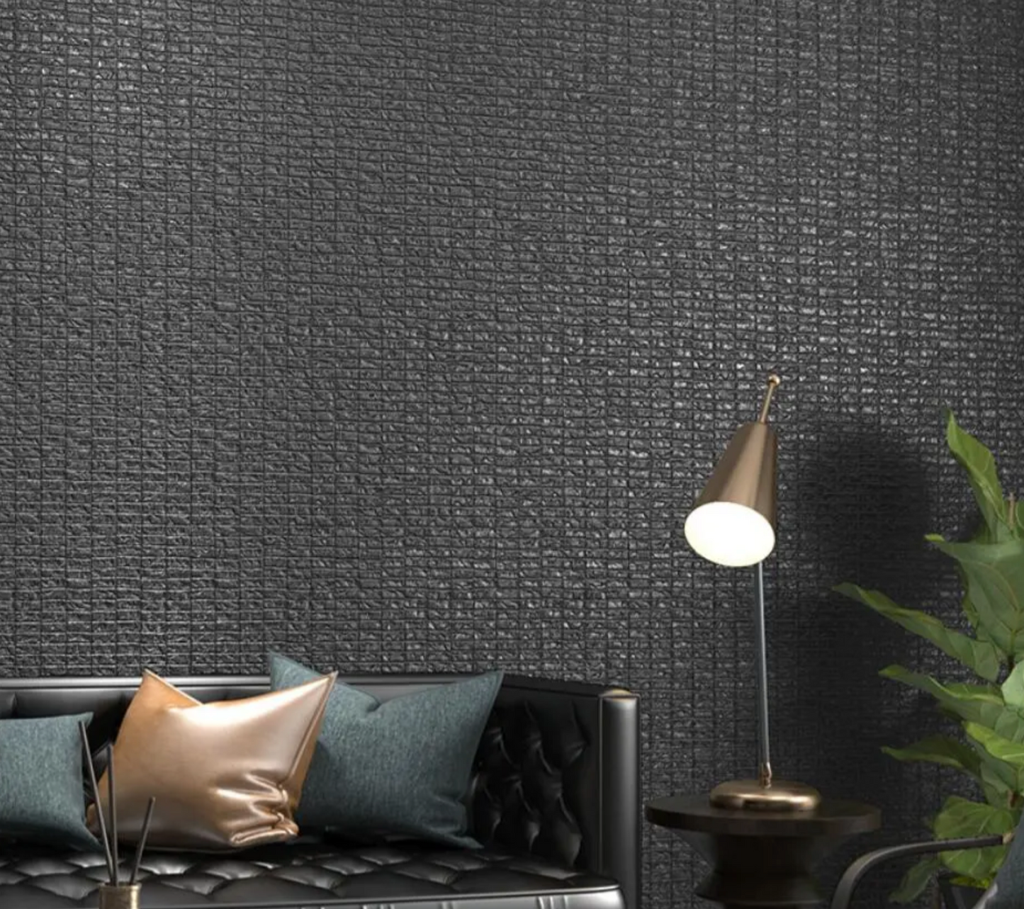 Petite Textured Grid Black