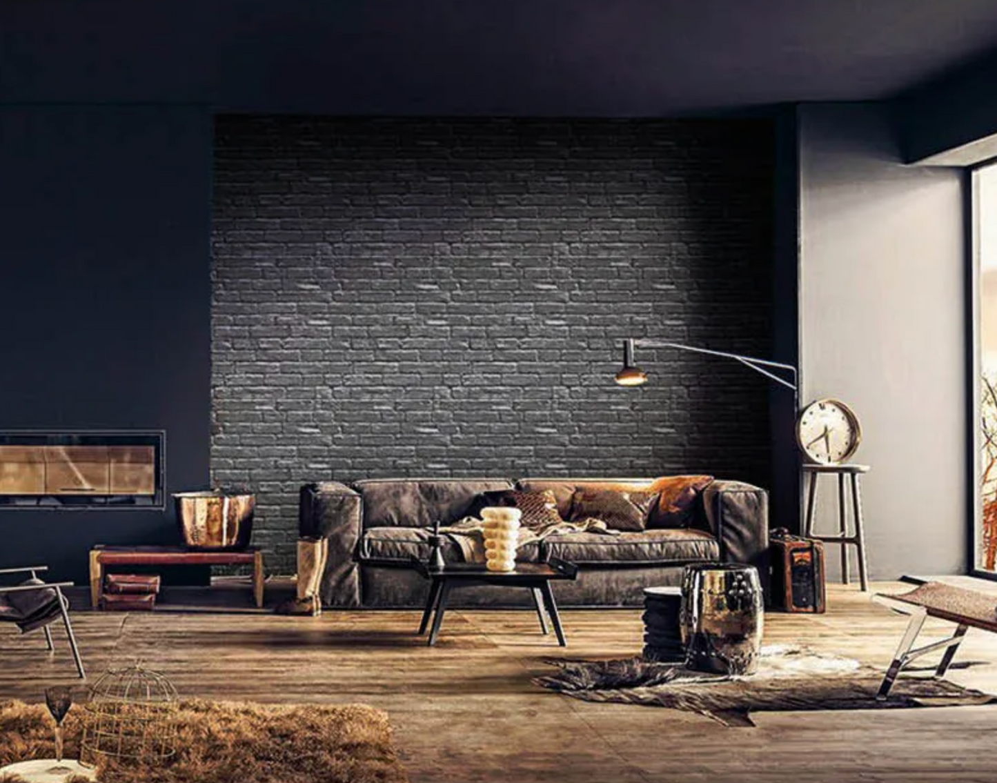 Urban Painted Brick Black